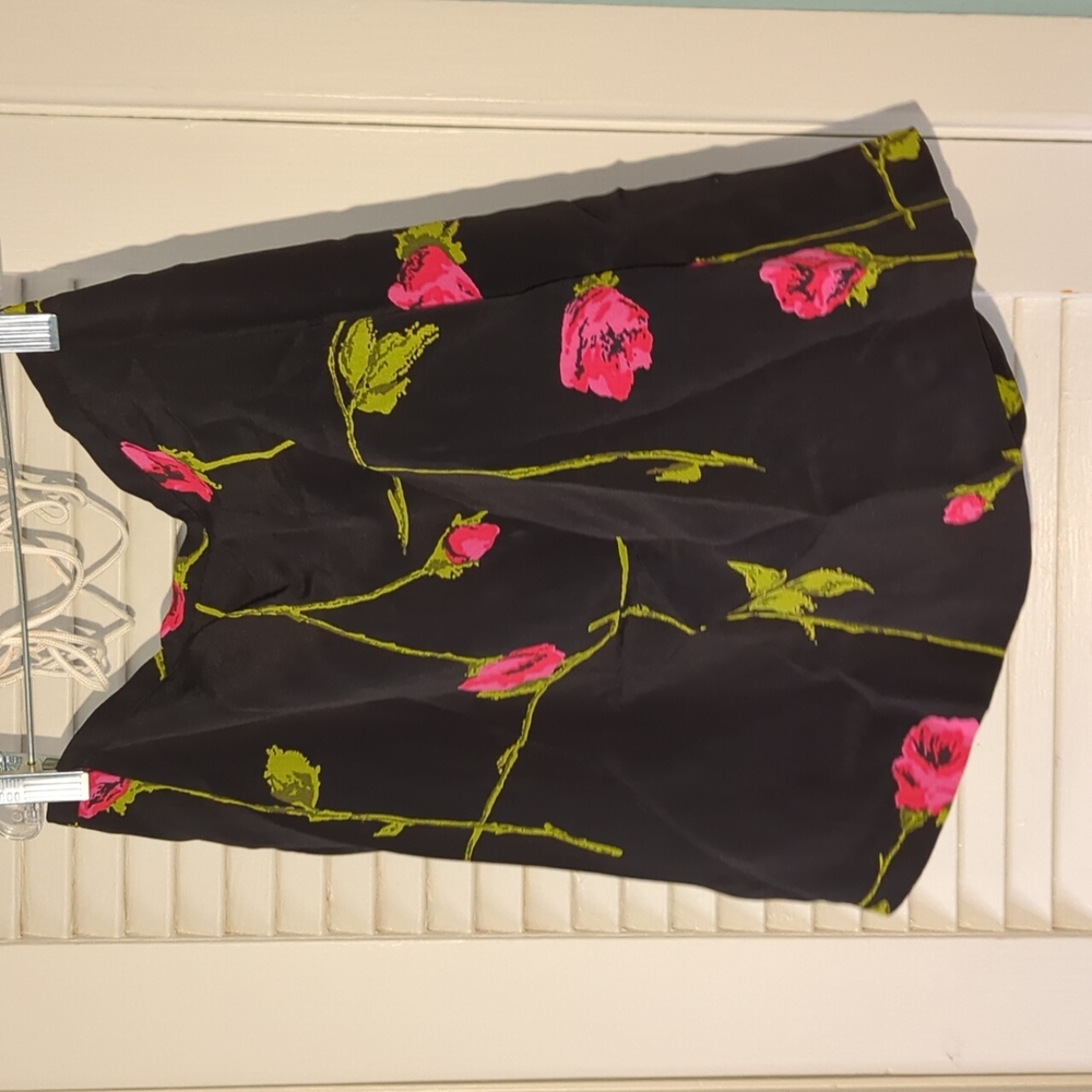 Betsey Johnson 1990's mini skirt with rose print